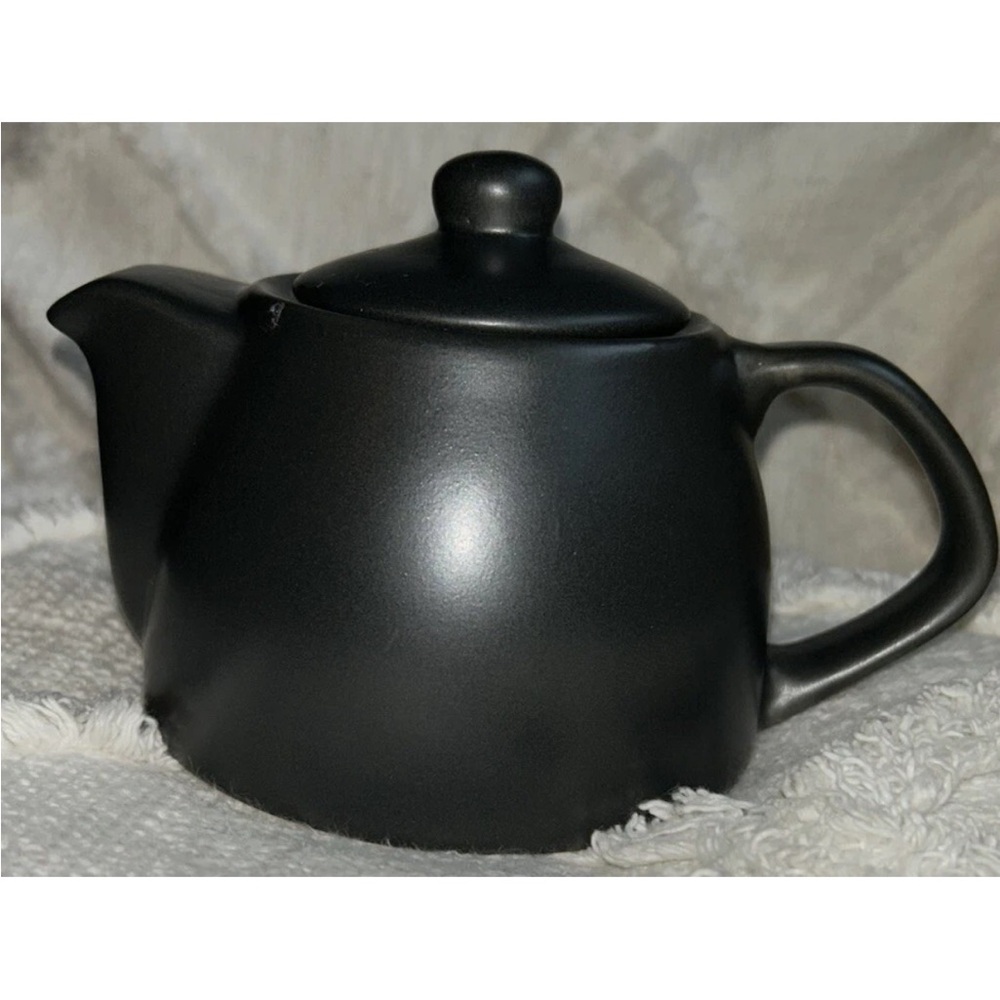 Small Dark Gray Stoneware Teapot by Designpac Matte Finish